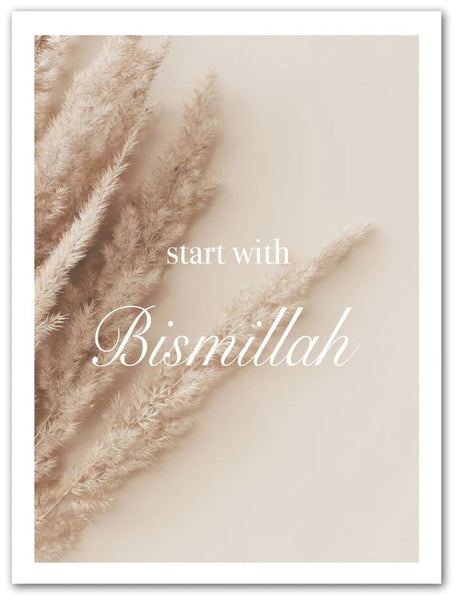 Start with Bismillah - rose, blanc ou beige